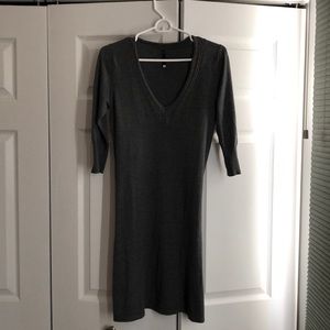 Grey three-quarter length sweater dress